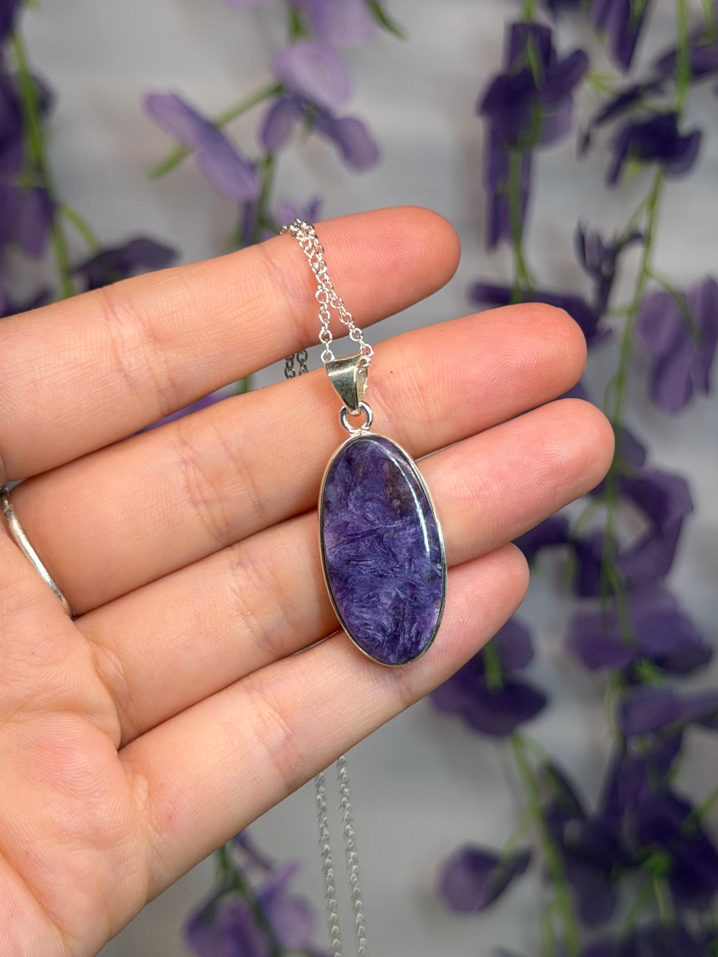 Charoite Pendant (925 Sterling Silver)
