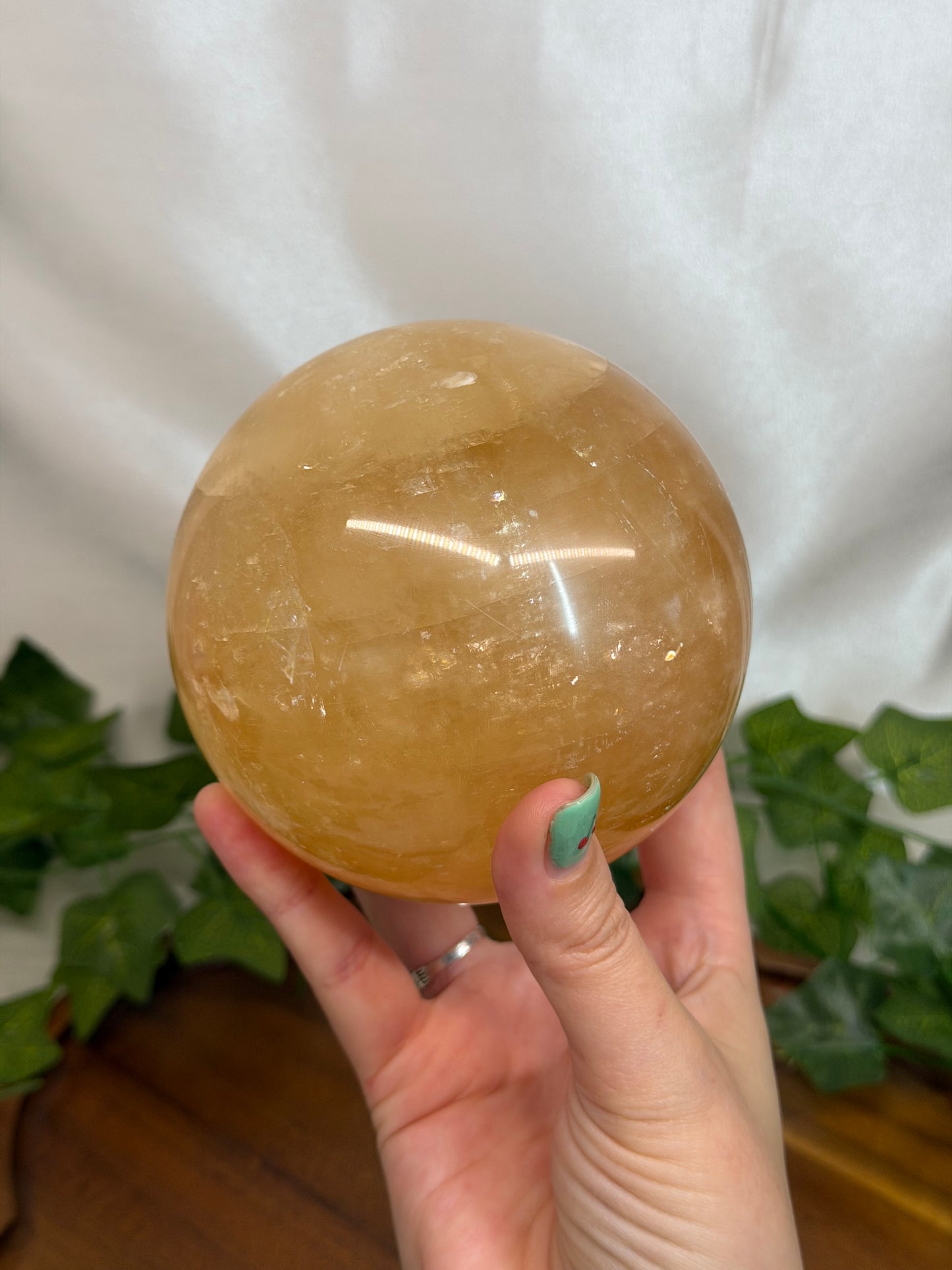 10cm Golden Calcite Sphere