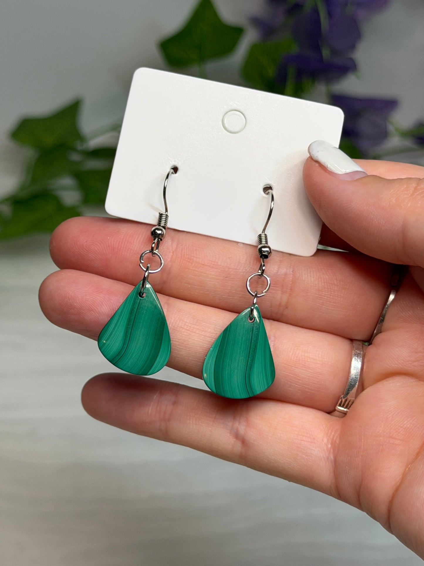 *Imperfect Malachite Earrings A