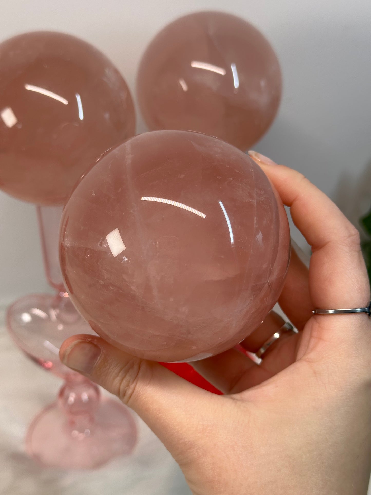 Big Rose Quartz Spheres