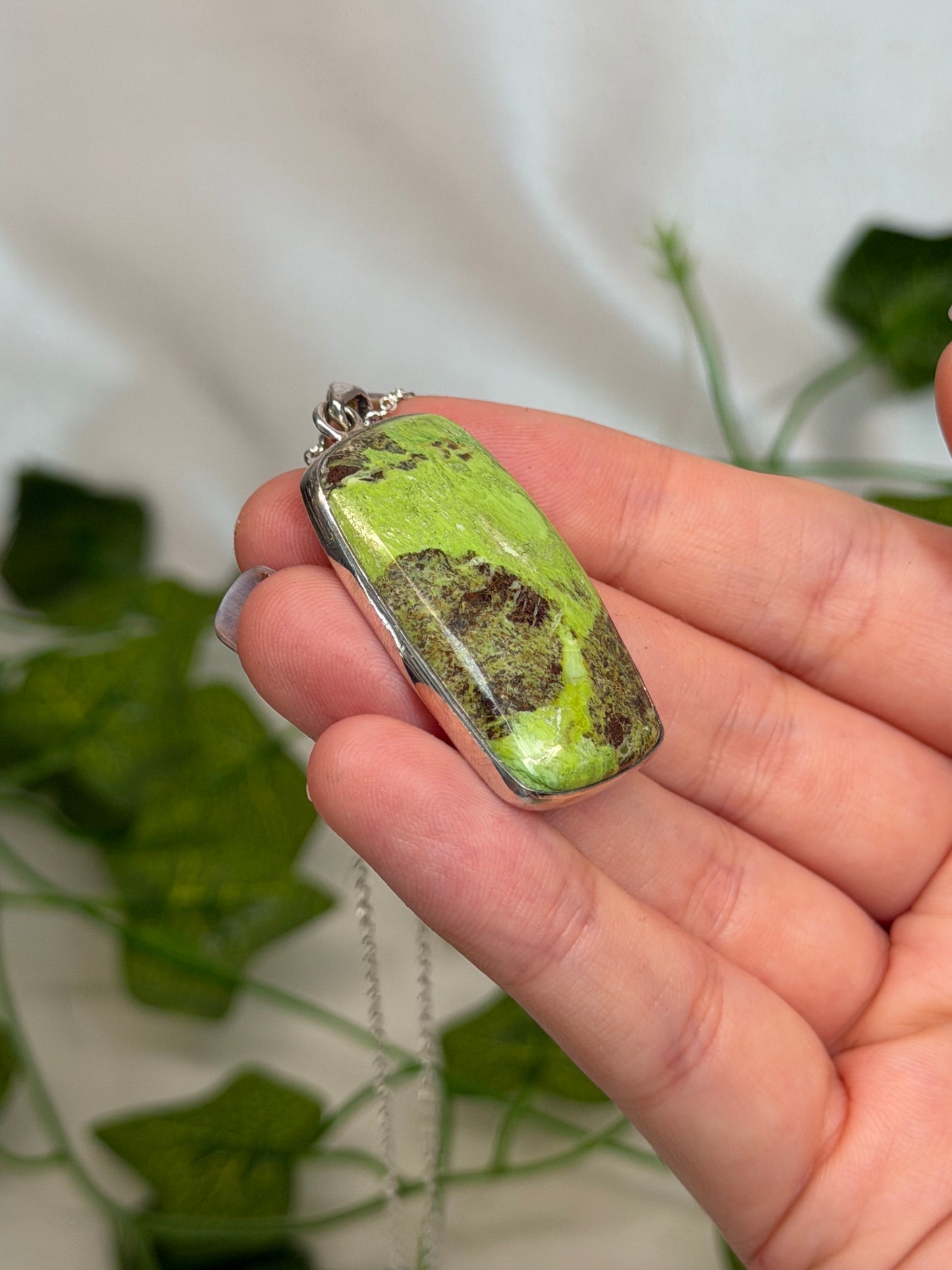 Gaspeite Pendant (925 Sterling Silver)