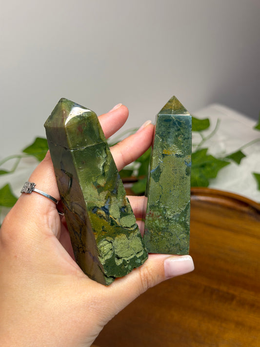 Indonesian Moss Agate Towers