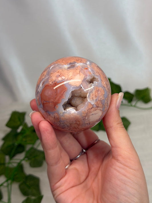 6.5cm Pink Petal Agate Sphere