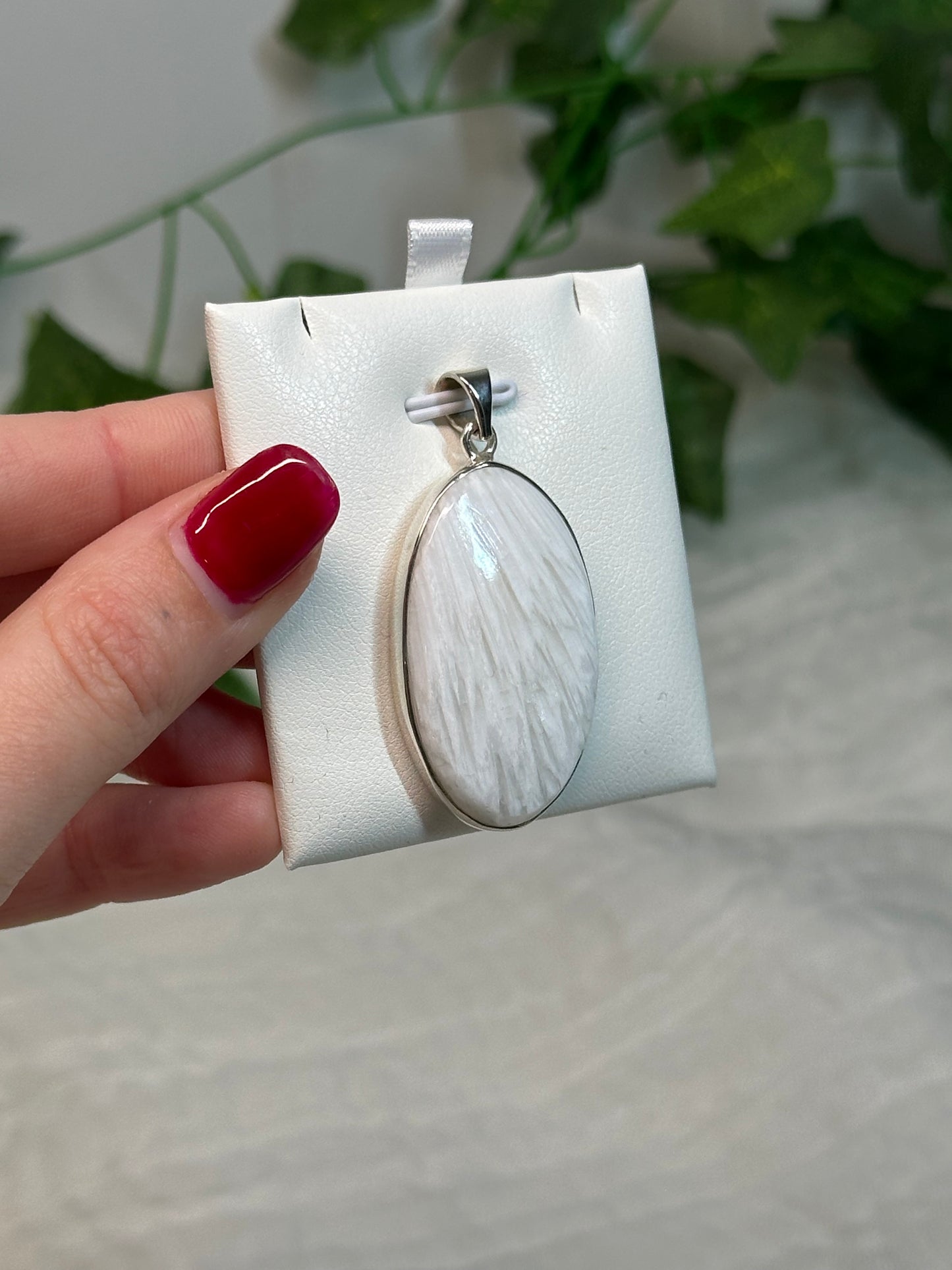 Scolecite Pendant (925 Sterling Silver)