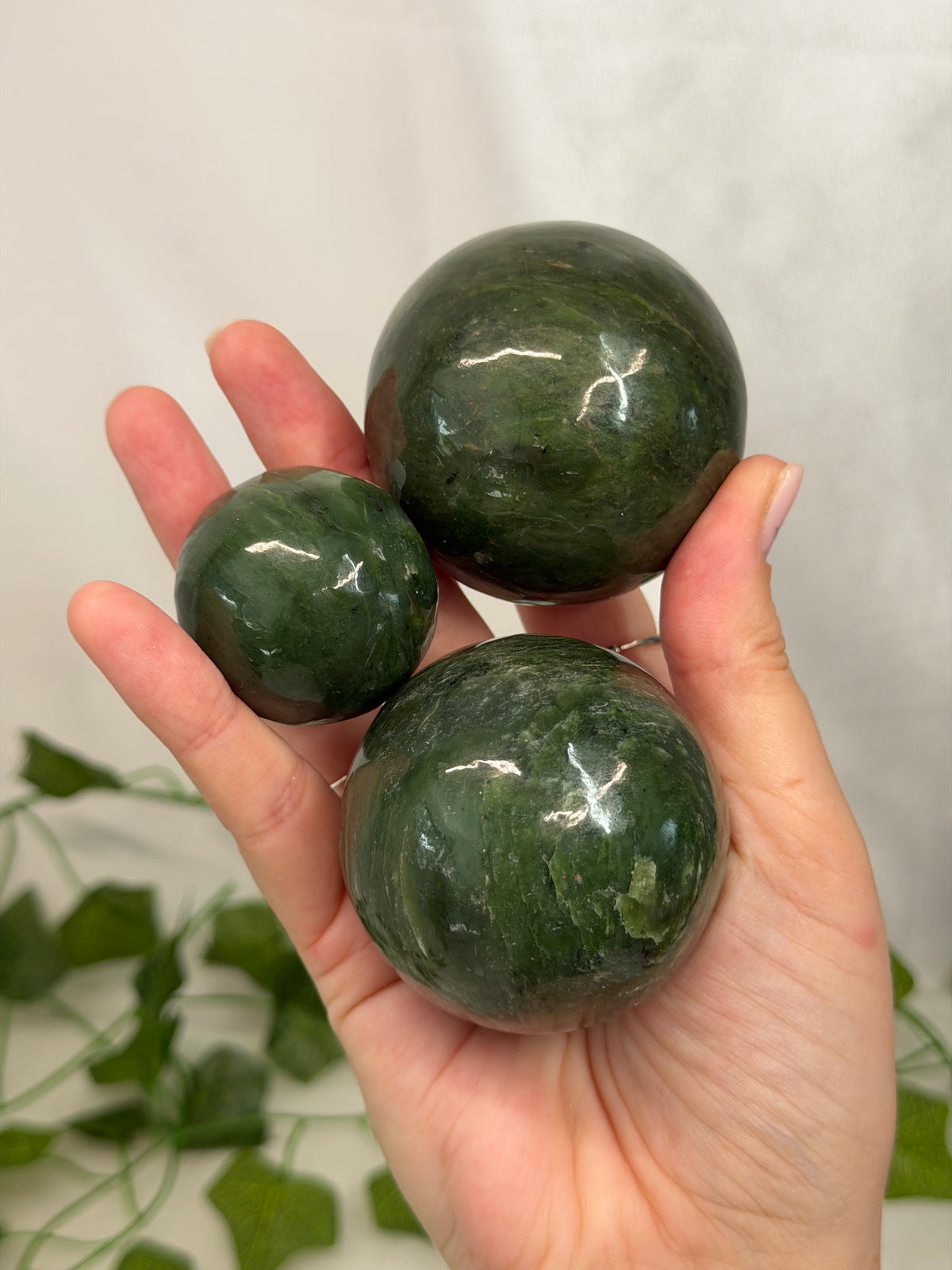 Nephrite Jade Spheres