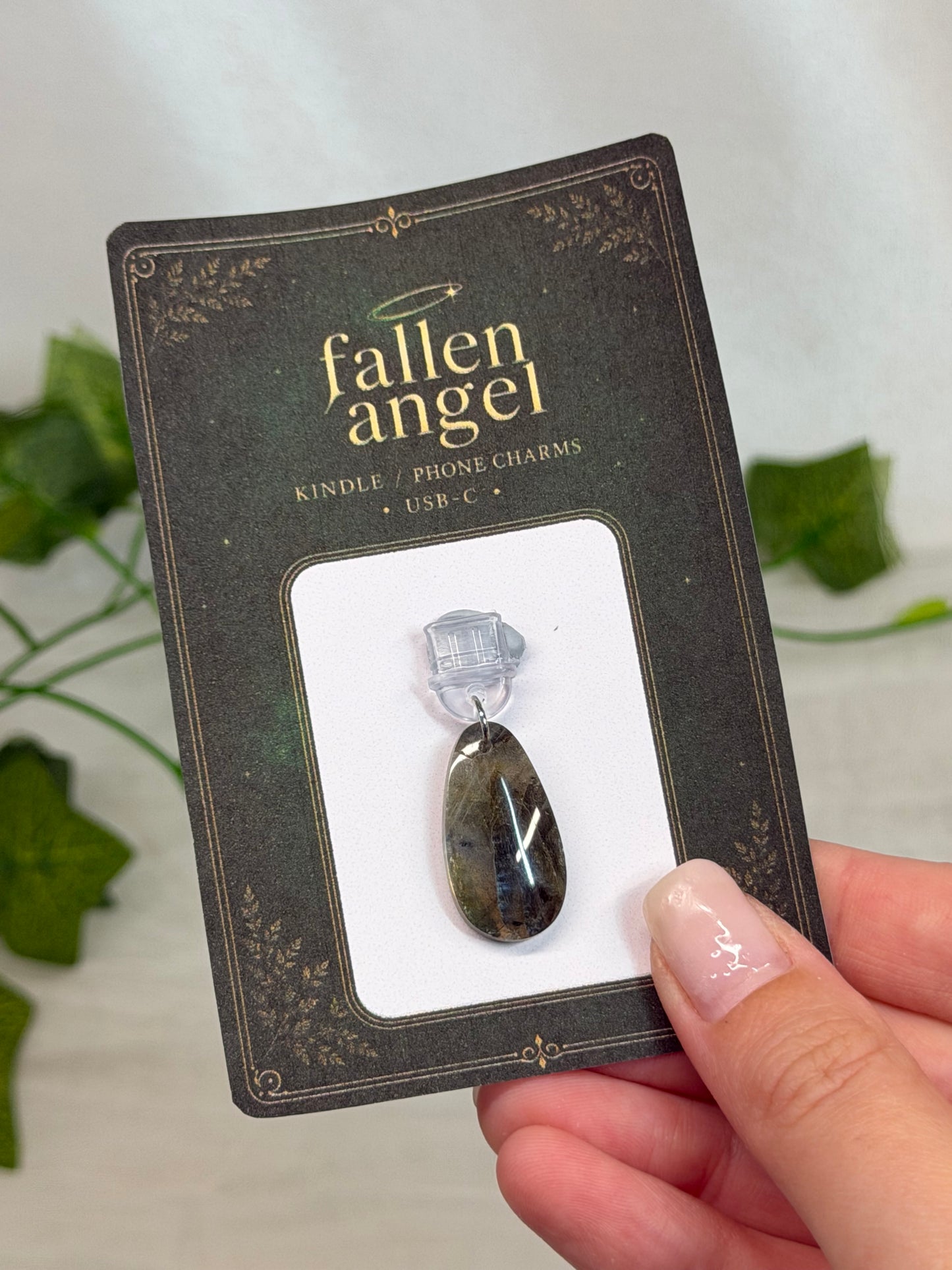 Labradorite USB-C Phone/Kindle Charm
