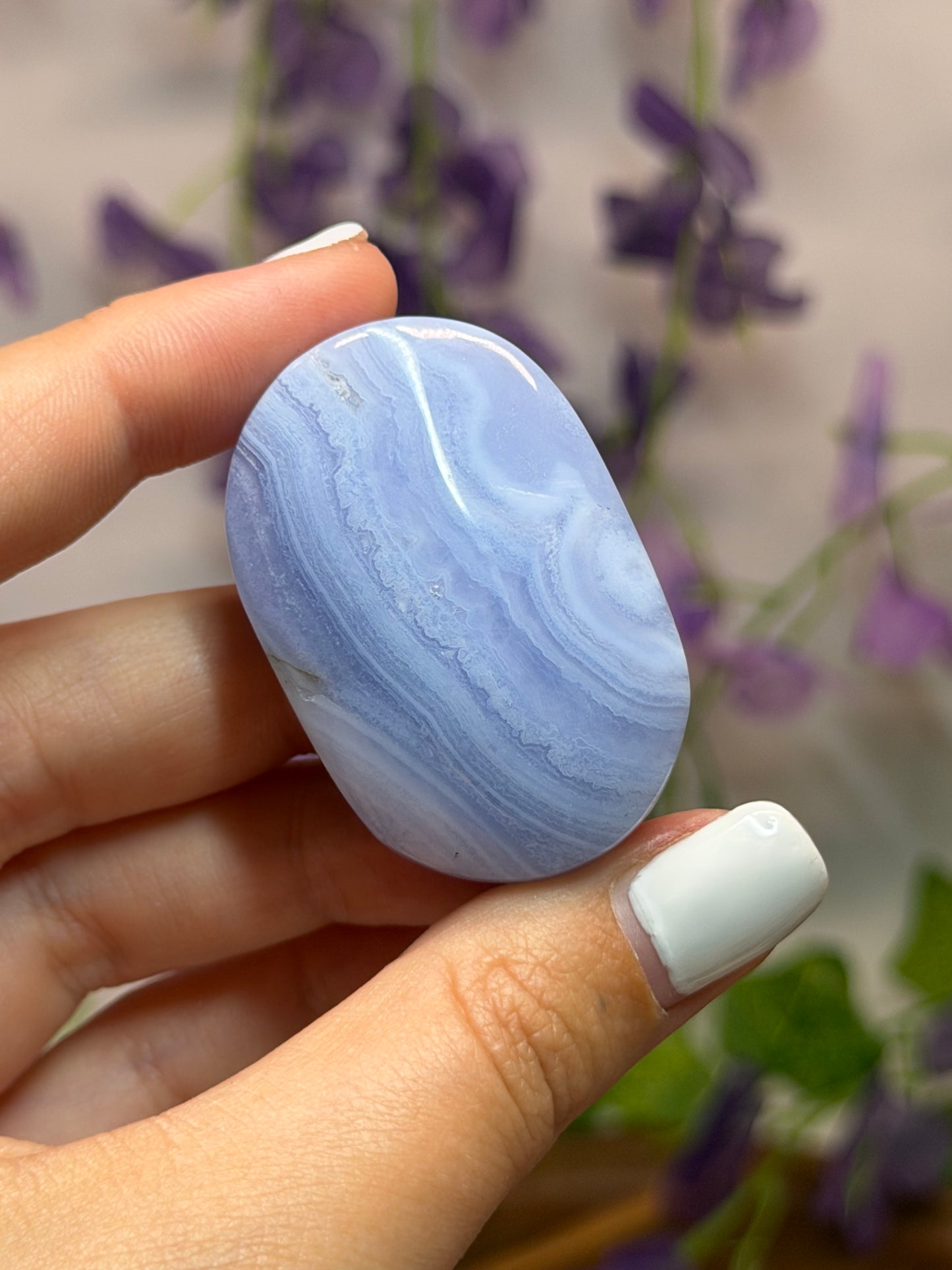 Blue Lace Agate Palmstones