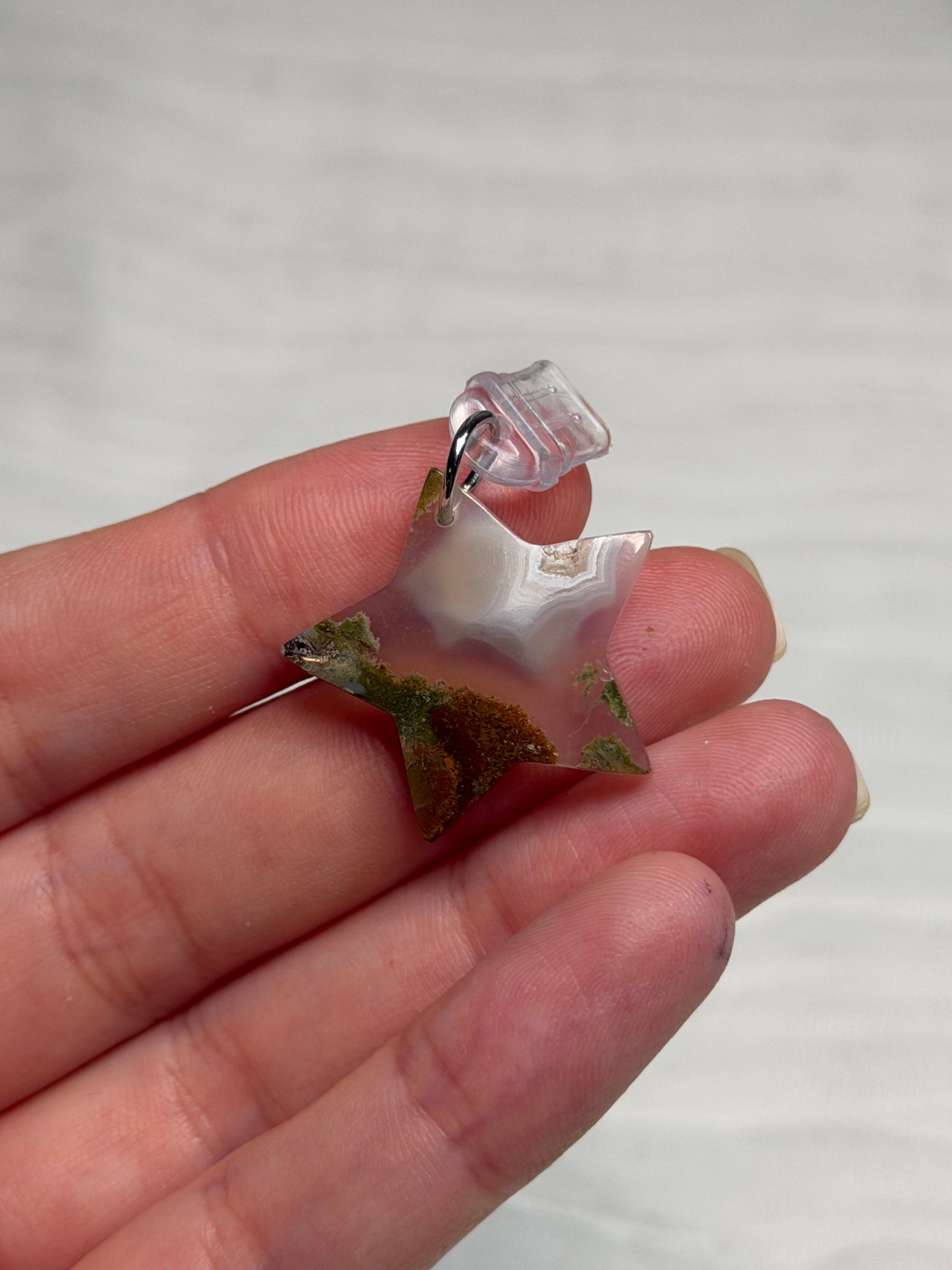 Scenic Moss Agate Star Phone / Kindle Charms (USB-C)