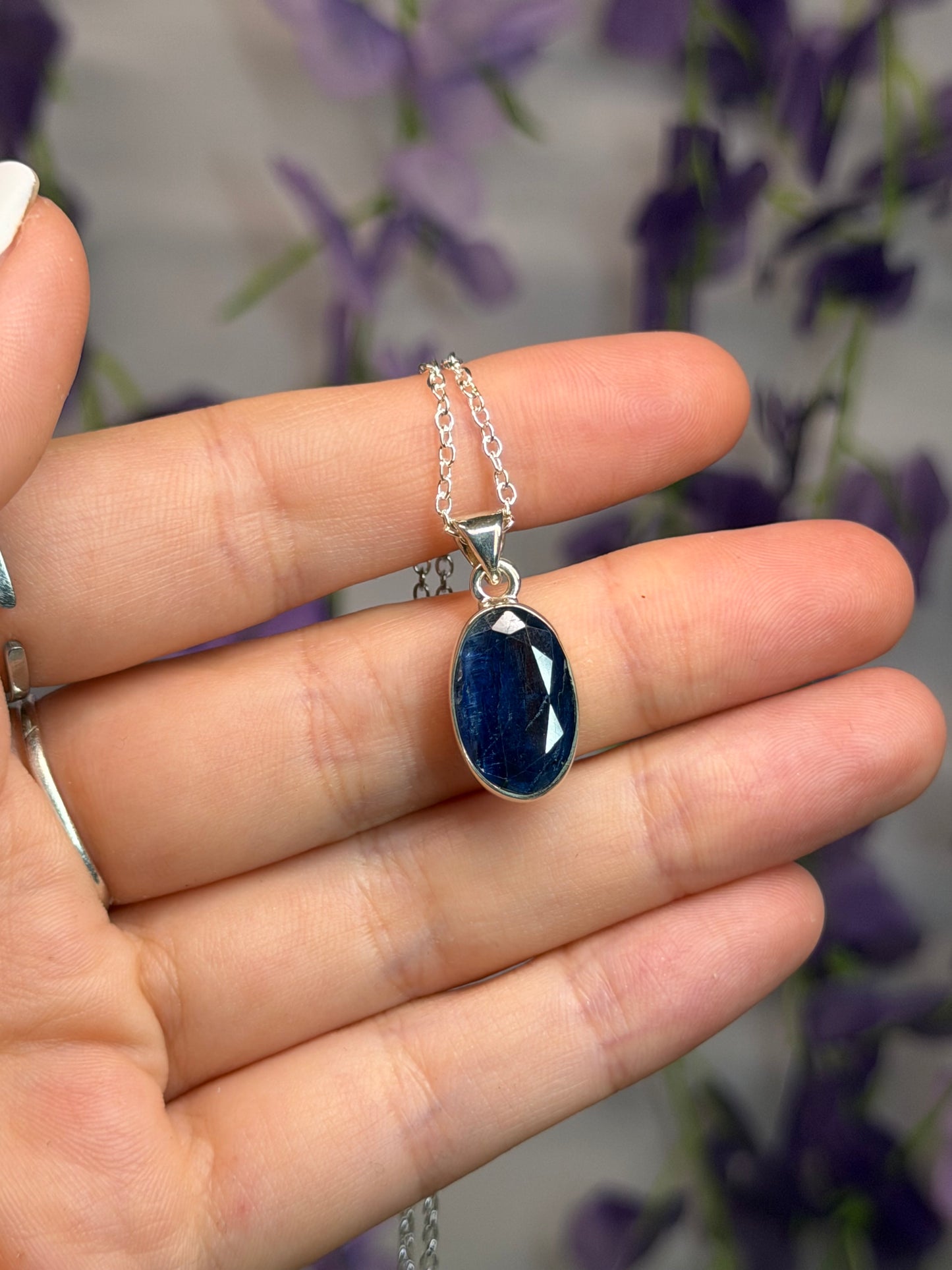 Faceted Blue Kyanite Pendant (925 Sterling Silver)