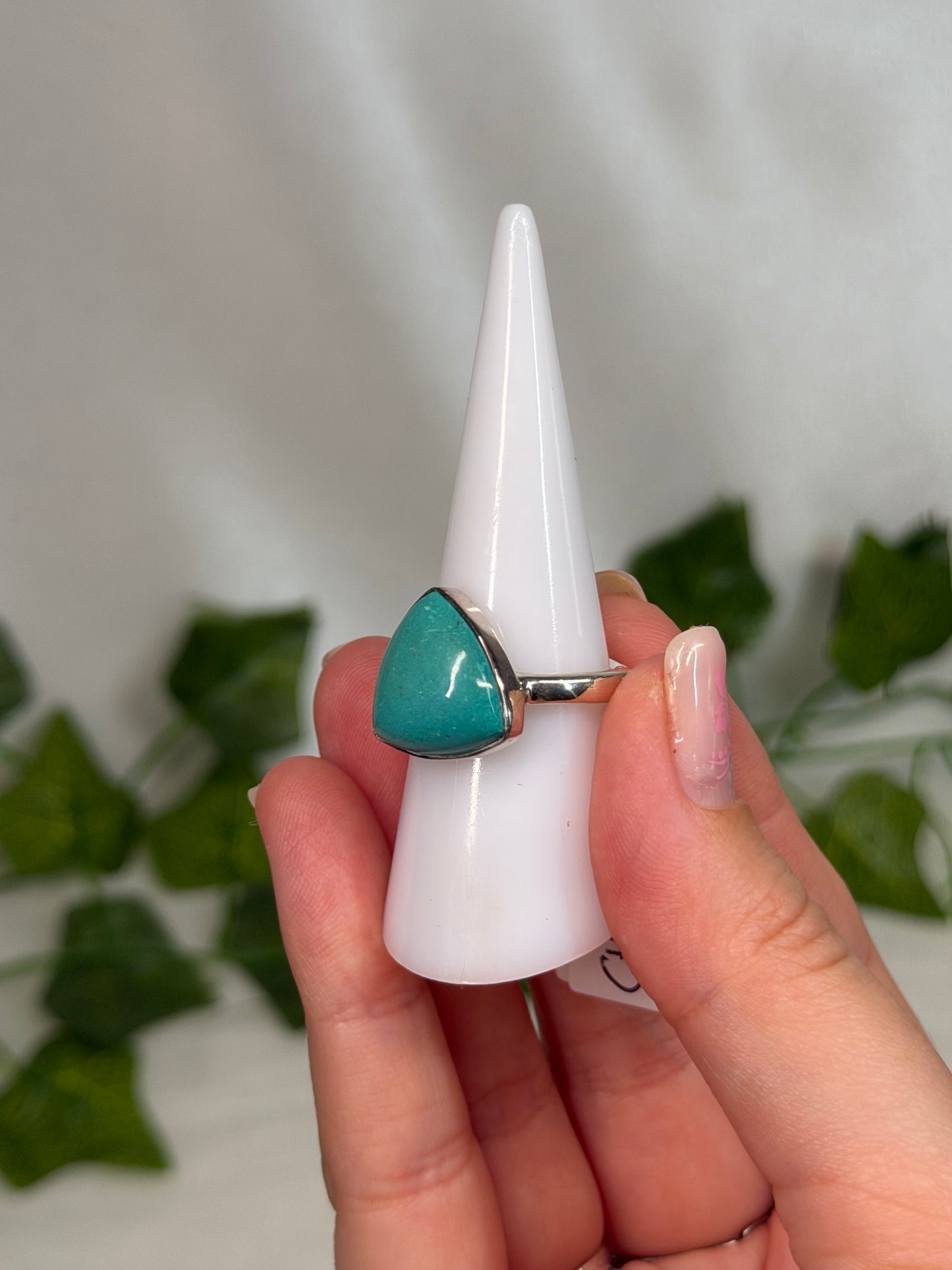 Chrysocolla Ring Size R (925 Sterling Silver)
