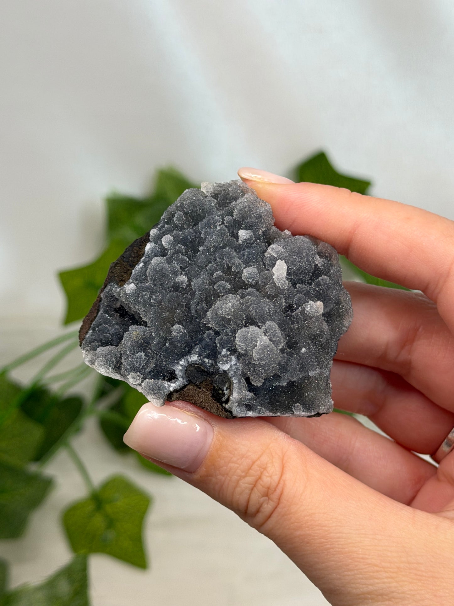Apophyllite & Stilbite on Black Chalcedony Cutbases