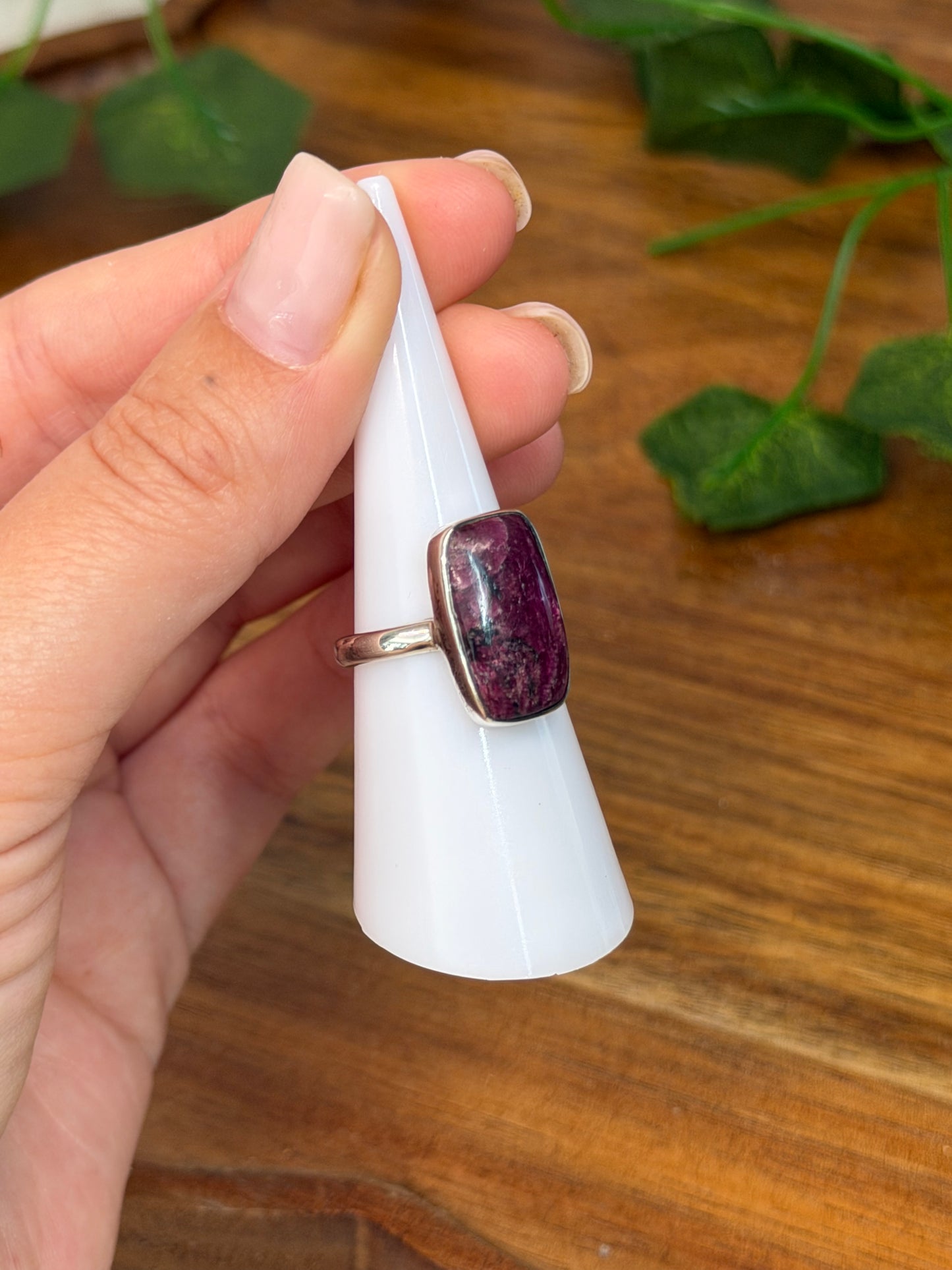 Eudyalite Ring Size M (925 Sterling Silver)