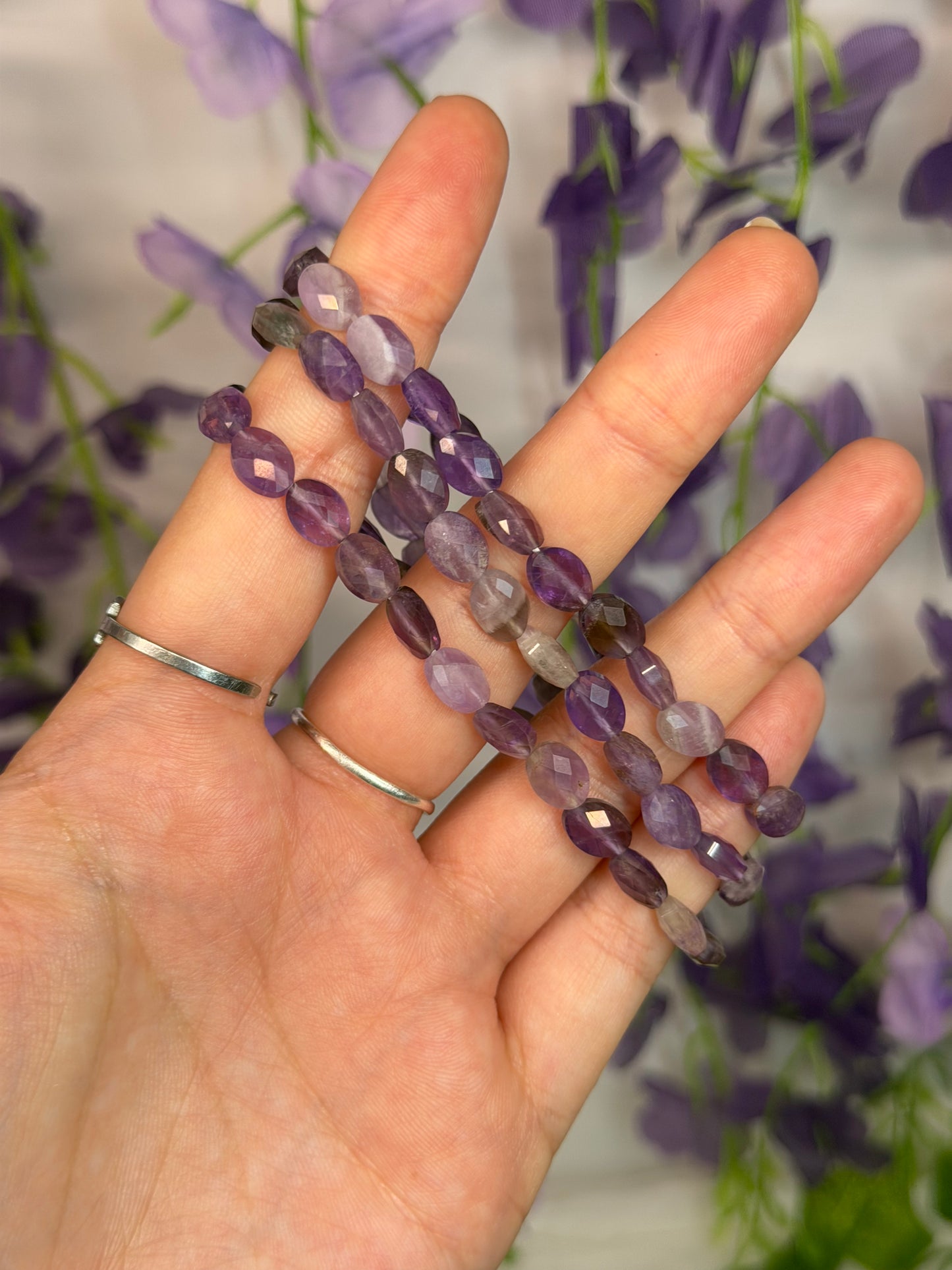 Faceted Oval Amethyst Bracelets