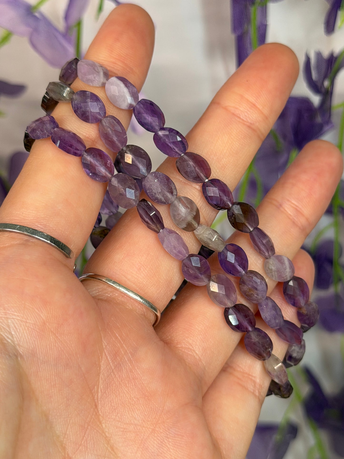 Faceted Oval Amethyst Bracelets